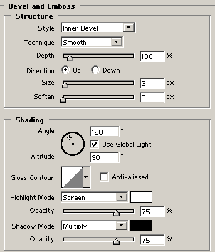 bevel settings