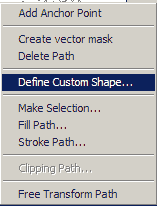 Define Custom Photoshop Shape