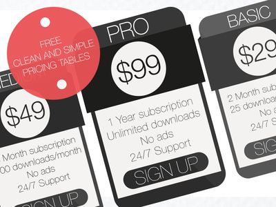 Free Clean and Simple Pricing Tables preview